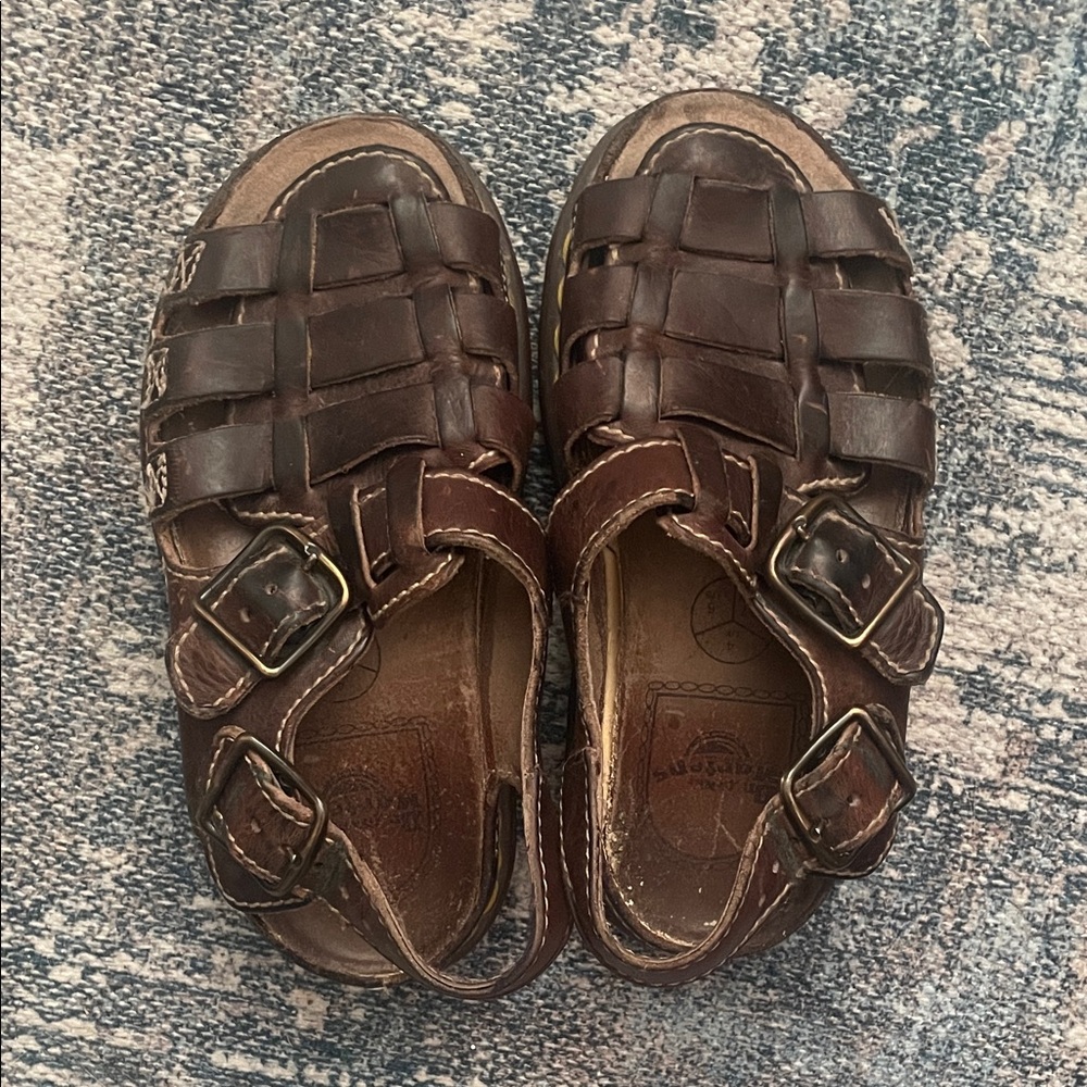 Dr. Martens Dark Brown Leather Fisherman Sandals Vintage